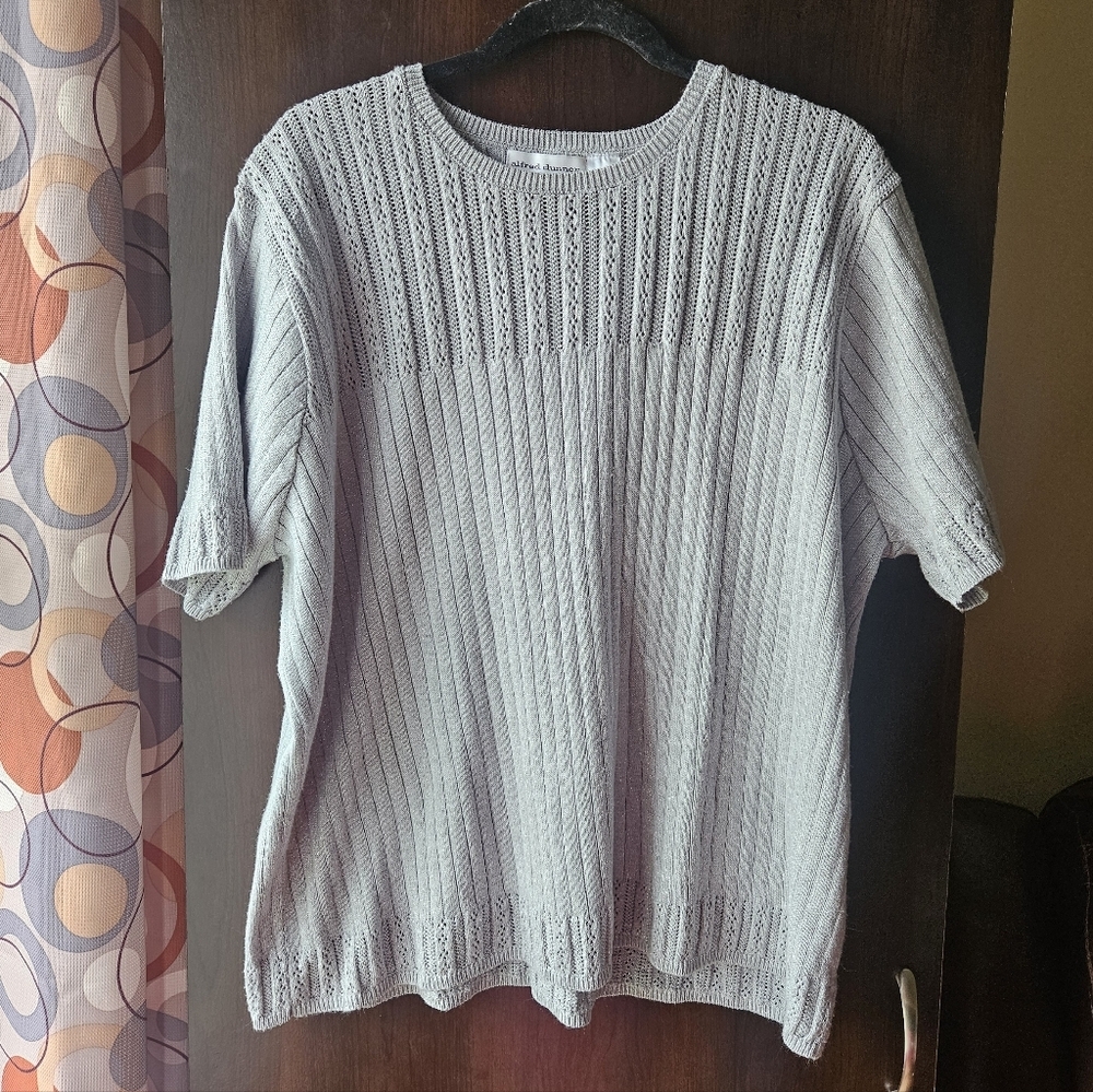 Alfred Dunner Light Gray Knit Top